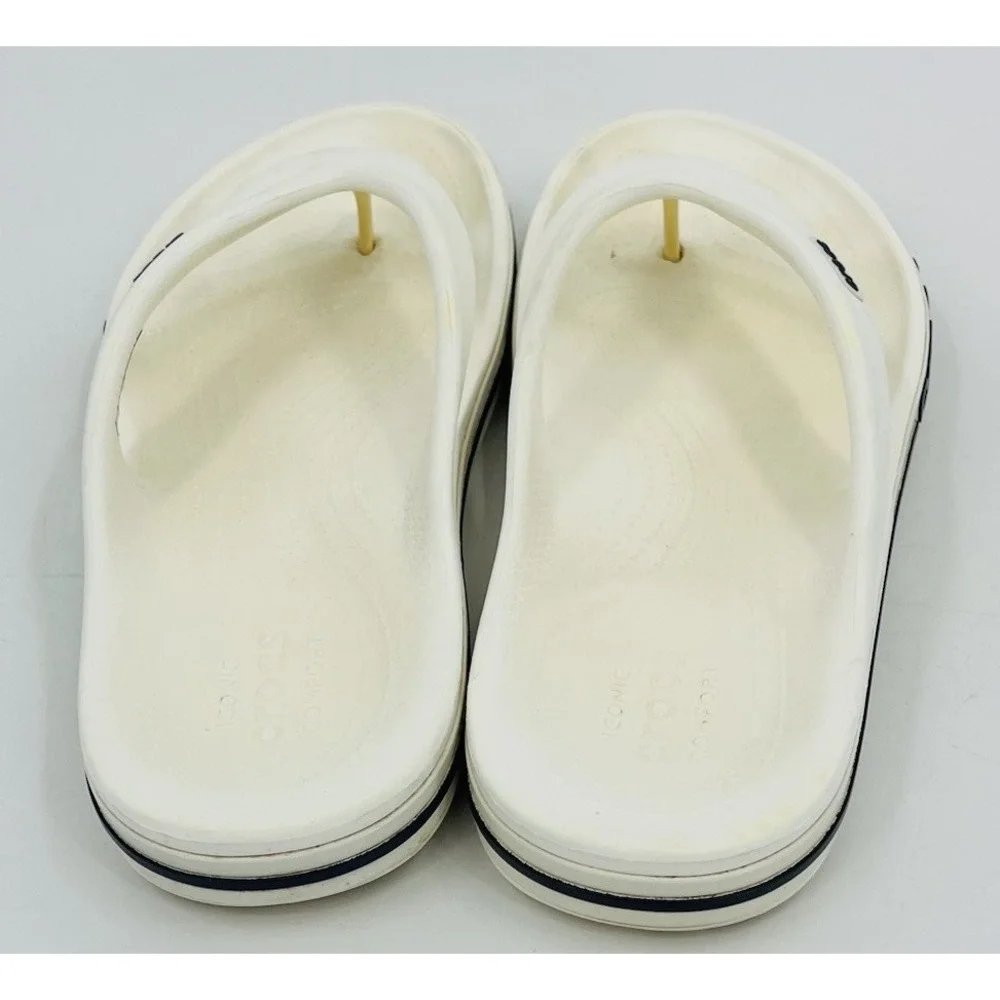 Crocs Shoes Bayaband Flip Flops White Lightweight Sport Sandals Mens 7 Womens 9